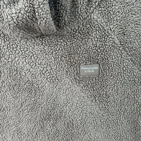 Abercrombie Kids Sherpa Hoodie Jacket Brown Size 15/16 With Kangaroo Pocket Hood - Picture 4 of 7